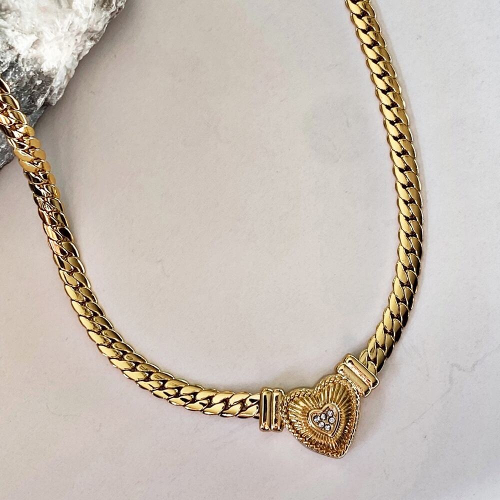 NEW Rhinestone Heart On Snake Chain - Picture 5 of 15